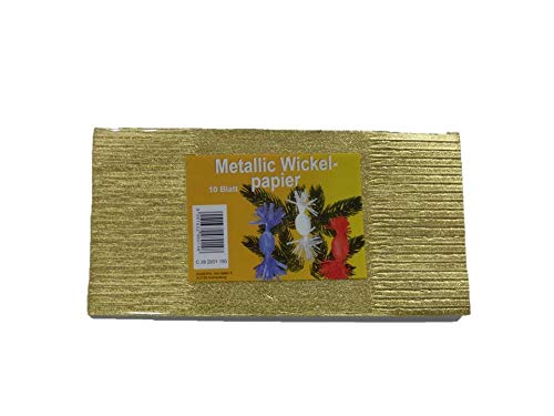 Bonbonwickelpapier metallic - 8,5 cm x 17 cm gefranzt - Gold von Fun Unlimited Products