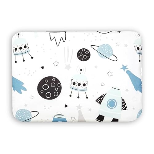 Fun with Mum Baby Kopfkissen Babykissen Kinder Kissen Kinderkopfkissen Babykopfkissen, Baby Kissen Kopfkissen Kleinkind 100% Baumwolle 20x30 cm - Space von Fun with Mum