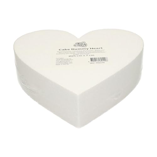 FunCakes Cake Dummy Heart: Cake decorating, Reusable dummy, Make the perfect heart shaped dummy, Ø25 cm x 7 cm, White FunCakes Cake Dummy Heart: Cake decorating, Reusable dummy, Make the perfect heart shaped dummy, Ø25 cm x 7 cm, White von FunCakes