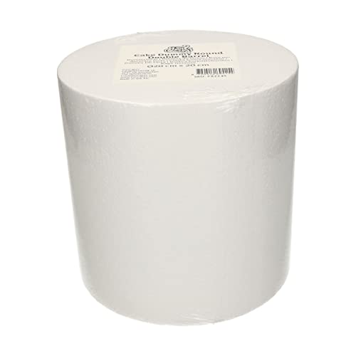 FunCakes Cake Dummy Round Double Barrel: Cake decorating, Reusable dummy, Make the perfect round dummy, Ø20 cm x 20 cm, White, F82245 von FunCakes