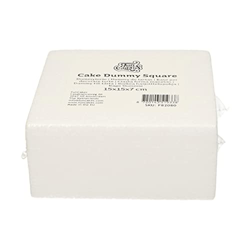 FunCakes Cake Dummy Square: Cake decorating, Reusable dummy, Make the perfect square dummy, 15x15x7 cm von FunCakes