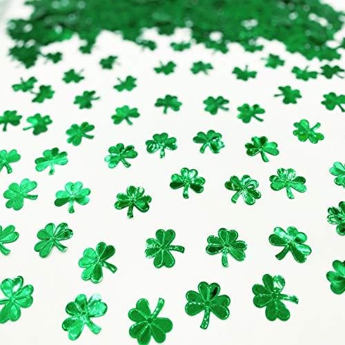 Erntedank-Konfeti Halloween Konfetti St. Patrick's Day Kleeblatt Blatt Pailletten Lucky Irish Clover Herbst Party Fall Tischdekorationen für Urlaub Party Supplies (Kleeblattgrün) von FunPartyArt