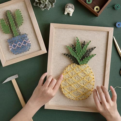 RM Studio DIY String Art Kit mit Zubehör und Rahmen für Kinder, Studenten, Erwachsene, Anfänger, Heimwanddekoration, einzigartiges Geschenk (Pineapple) von FunSpace