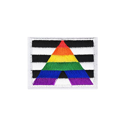 Gerade Ally Flagge Aufnähen/Bügelbilder – Regenbogen Pride Flagge Patch Gay Pride bestickte Patches LGBTQ Flaggen Patch für Kleidung, Hüte, Rucksäcke und Pride Parade – 2 Aufnäher von Fundraising For A Cause