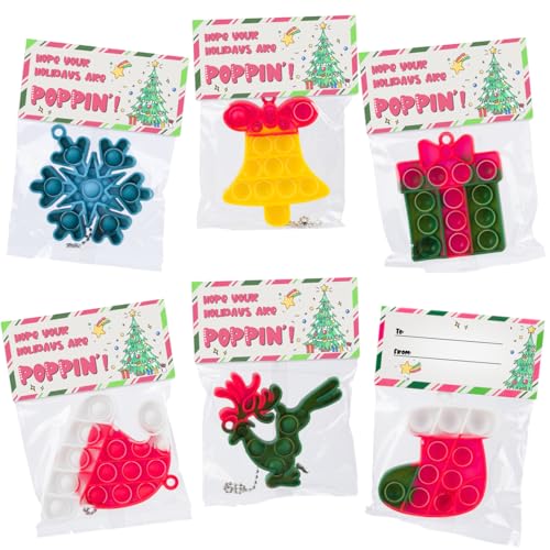 Pop-It-Weihnachts-Fidget-Spielzeug, für Kinder, Klassenzimmer, Preise, Strumpffüller, Bürogeschenke und Popit-Partygeschenke, 30 Stück von Funeta