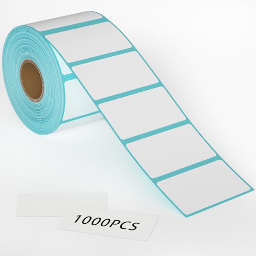 Blaue Klebeetiketten 1 Rolle 1000 Stück 30 x 20 mm Thermoklebeetiketten Aufkleber Aufkleber für Zuhause Kichten Büro Supermarkt Breite Verwendung von FungLam