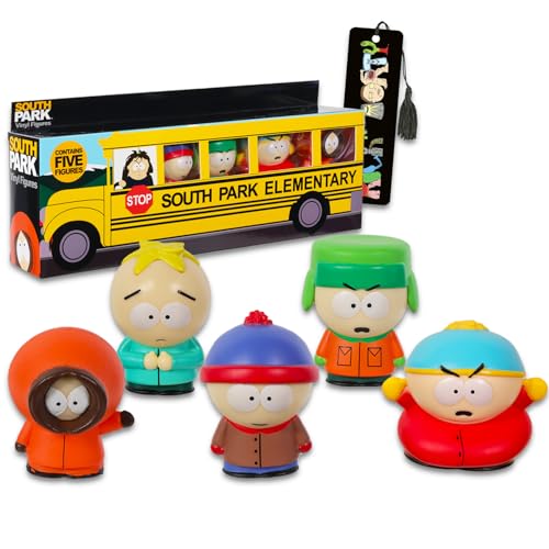 South Park Minifiguren, 5 Stück, Set mit 5 South Park Cupcake-Topper-Figuren, einschließlich Cartman, Stan, Kenny und mehr plus Lesezeichen, South Park Partyzubehör-Set von Funko