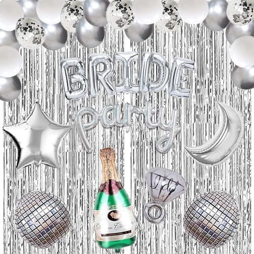 Brautballon- und Hintergrund-Set – Disco (Silber) von Funky Junque