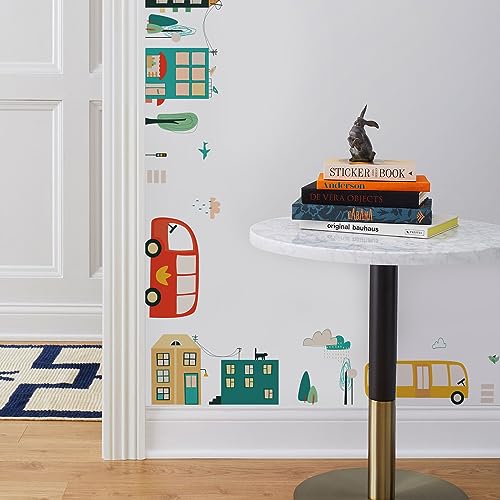 Funlife Bordüre 10cm x 200cm für Kinderzimmer Babyzimmer Feder Wandbordüre Selbstklebend Wandtattoo Eisenbahnen für Wohnzimmer Schlafzimmer Spielzimmer von Funlife