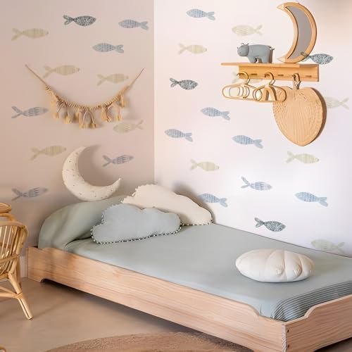 Funlife Unter dem Meer Wandsticker Unterwasserwelt Tiere Wandtattoo für Badezimmer Kinderzimmer Babyzimmer Spielzimmer Mädchen Junge, Cartoon Fische von Funlife