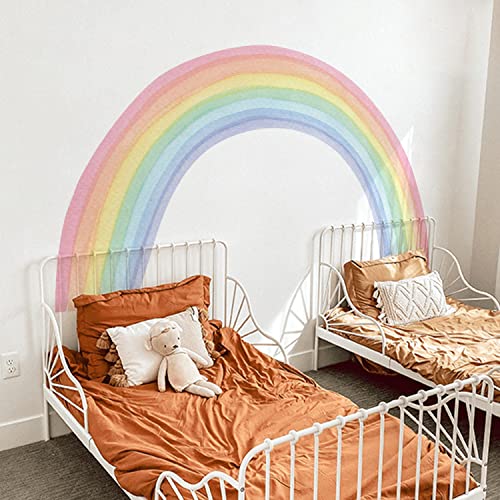 funlife Wandtattoo Regenbogen Groß 192X112cm, Selbstklebend Pastell Regenbogen Wand Kinderzimmer, Fabric Regenbogen Wandtatto für Babyzimmer Schlafzimmer von Funlife