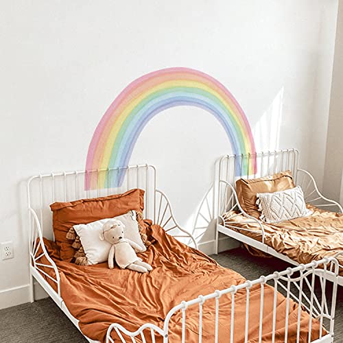 funlife Wandtattoo Regenbogen Groß M 144x84cm, Selbstklebend Pastell Regenbogen Wand Kinderzimmer, Fabric Regenbogen Wandtatto für Babyzimmer Schlafzimmer, Regenbogen M von Funlife