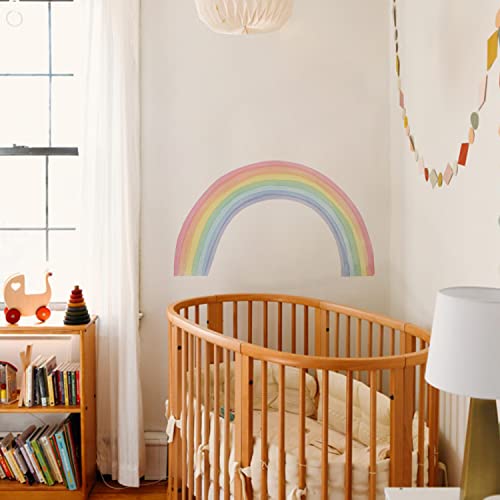 funlife Wandtattoo Regenbogen Groß S 96x56cm, Selbstklebend Pastell Regenbogen Wand Kinderzimmer, Fabric Regenbogen Wandtatto für Babyzimmer Schlafzimmer, Regenbogen S kinderzimmer deko von Funlife