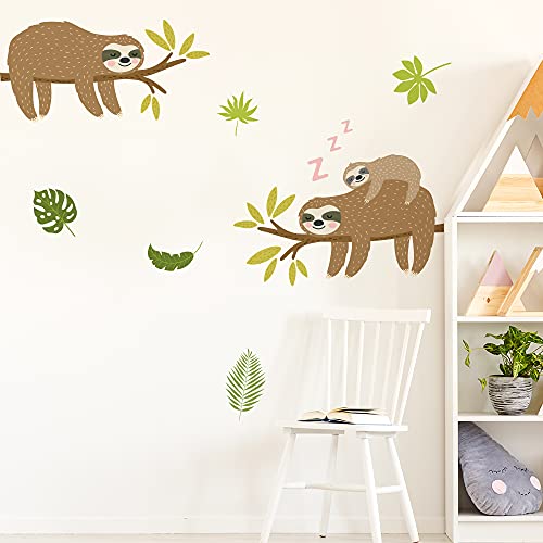 funlife Waldtiere Kinder selbstklebend Wandaufkleber, Forst Tiere Baum Abnehmbare Wandtattoo Wandsticker für Kinderzimmer Spielzimmer Wohnzimmer Wanddekor 40x116cm, Unau 1 von Funlife