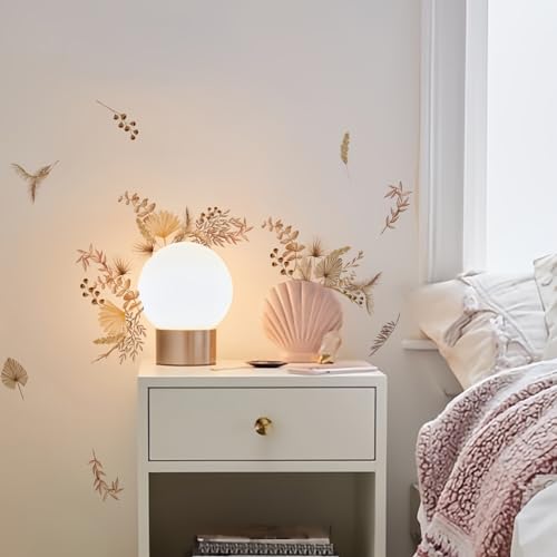 funlife Wandtattoo Boho Palme Blätter Wandaufkleber Boho Wüste Sonne Palme Wandsticker Wohnzimmer Schlafzimmer Nachttisch Hintergrund Wanddeko von Funlife