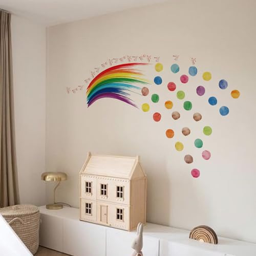 funlife Wandtattoo Regenbogen Kaninchen Wandaufkleber Mädchen Wandsticker Schlafzimmer Babyzimmer Kinderzimmer Wanddeko von Funlife