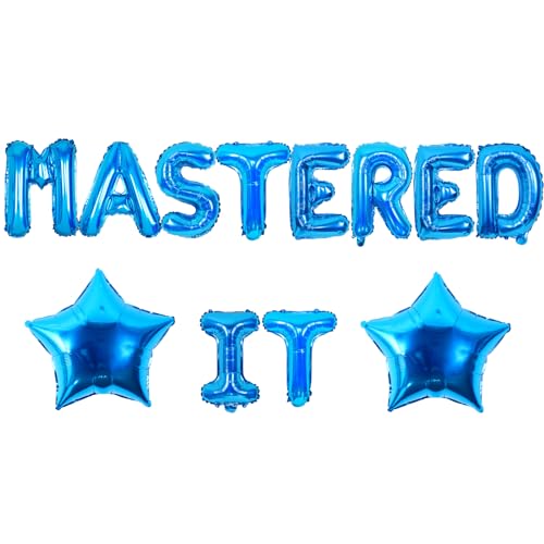 Masters Graduation Dekorationen, Mastered It Luftballons Banner, Stern Folienballons, Blau Graduation Dekorationen für Master's Degree Doctor's Degree, Class of 2023 Congrats Grade Dekorationen von Funmemoir