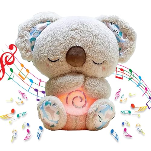 Funmo Huggee Koala-Schlummer Koala Kuscheltier Mit Herzschlag Schlummerotter Schlummer Koala Koala Kuscheltier Mit Beruhigenden Klängen Für Baby Sound Geschenke von Funmo