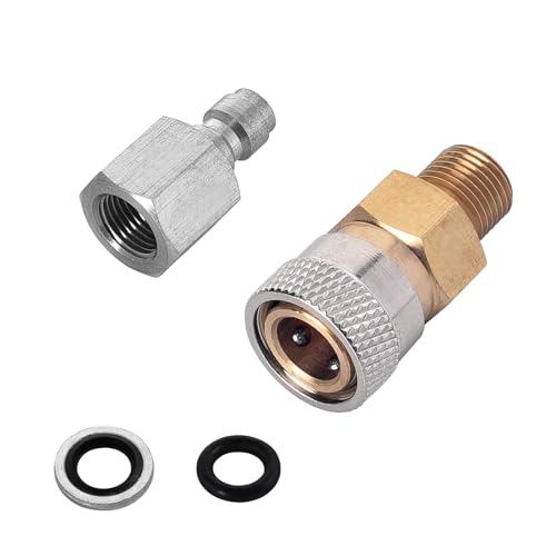 8 Zoll BSP Schnellwechseladapter-Kit aus Edelstahl Air Charging Schnellwechseladapter 1/8 Bspp Adapter-Set mit Gummiring für Luftgewehre, PCP-Buchse von Funnytek