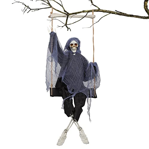 FunsLane Halloween Hängende Geister Dekorationen, 35,4" Skelett Sensenmann Dekorationen für Halloween Yard Tree Spukhaus Prop Decor, Halloween Outdoor Indoor Dekoration von FunsLane