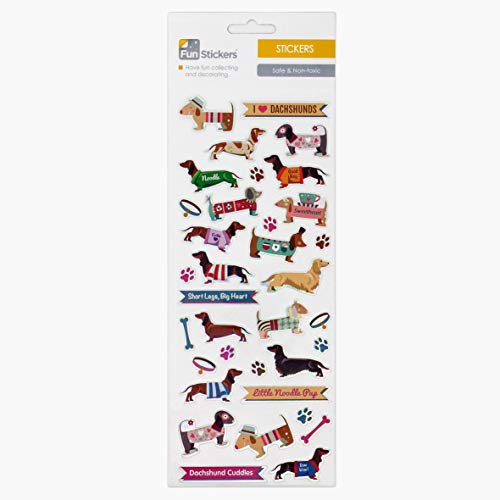 Dachshunds Dog Stickers for Children, Kids, Toddlers, Adults - Scrapbook Craft Decorating Activities and Party Bag Filler Favours - Fun Cool Cute Sticker Pack for Boys Girls von Funstickers