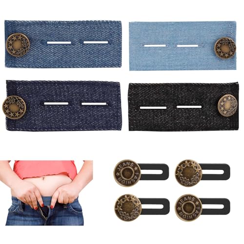 8 Stück Hosenbunderweiterung, Hosen Erweiterung Hosenbunderweiterung Knopf Hosenerweiterung Schwangerschaft Taille Extender Elastischen Knopf für Jeans Röcke Hosen Umstandshose von Funtery