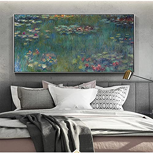 Diamond Painting, Diamant Painting Bilder, Große Größe Diamant Malerei mit Voll Diamond Painting Zubehör, DIY 5D Diamant Gemälde Cross Stickerei, Schlafzimmer Deko Wohnzimmer, Monet Seerosen,40x80 cm von Funxer