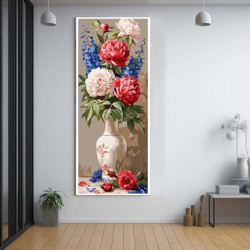 Diamond Painting Blumen Ölgemälde 100x300cm，5D Daiments Painting Erwachsene mit Diamond Painting Zubehör，Groß Diamont Painting bilder Set Full Square Drill Geschenk für mädchen Home Wall Décor A63 von Funxer