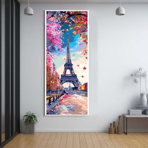 Diamond Painting Eiffelturm Paris 100x200cm，5D Daiments Painting Erwachsene mit Diamond Painting Zubehör，Groß Diamont Painting bilder Set Full Square Drill Geschenk für mädchen Home Wall Décor A4 von Funxer