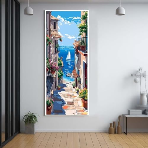 Diamond Painting Inseln Landschaft 100x200cm，5D Daiments Painting Erwachsene mit Diamond Painting Zubehör，Groß Diamont Painting bilder Set Full Square Drill Geschenk für mädchen Home Wall Décor A18 von Funxer