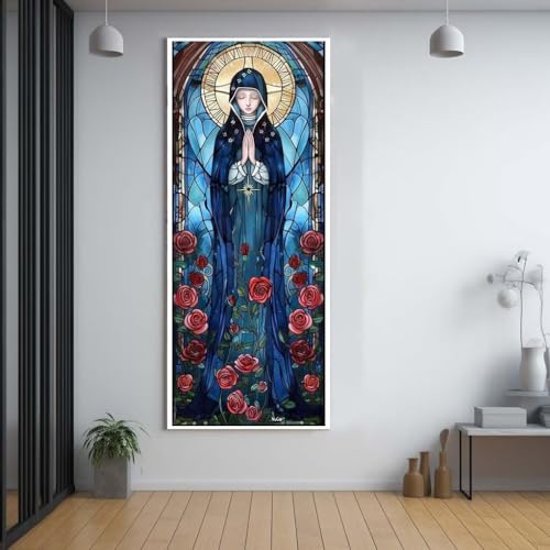 Diamond Painting Maria Maria Rose 100x300cm，5D Daiments Painting Erwachsene mit Diamond Painting Zubehör，Groß Diamont Painting bilder Set Full Square Drill Geschenk für mädchen Home Wall Décor A39 von Funxer