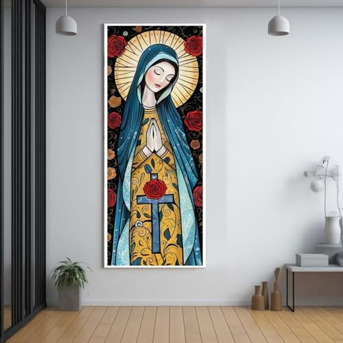 Diamond Painting Maria Maria Rose 100x300cm，5D Daiments Painting Erwachsene mit Diamond Painting Zubehör，Groß Diamont Painting bilder Set Full Square Drill Geschenk für mädchen Home Wall Décor A41 von Funxer