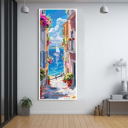 Diamond Painting Meer Landschaft 100x300cm，5D Daiments Painting Erwachsene mit Diamond Painting Zubehör，Groß Diamont Painting bilder Set Full Square Drill Geschenk für mädchen Home Wall Décor A15 von Funxer