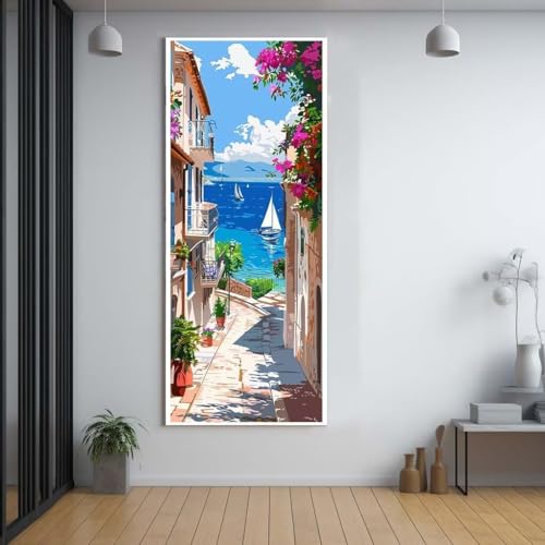 Diamond Painting Meer Landschaft 100x300cm，5D Daiments Painting Erwachsene mit Diamond Painting Zubehör，Groß Diamont Painting bilder Set Full Square Drill Geschenk für mädchen Home Wall Décor A19 von Funxer