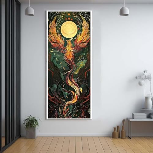 Diamond Painting Mond Phoenix 100x300cm，5D Daiments Painting Erwachsene mit Diamond Painting Zubehör，Groß Diamont Painting bilder Set Full Square Drill Geschenk für mädchen Home Wall Décor A77 von Funxer