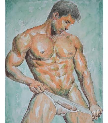 Diamond Painting Sexy Männer, 5D Diamond Painting Erwachsene Kinder mit Diamond Painting Zubehör, Diamond-Painting bilder Square Full Drill Set mädchen Geschenk für Home Wall Décor 30x40cm B22 von Funxer