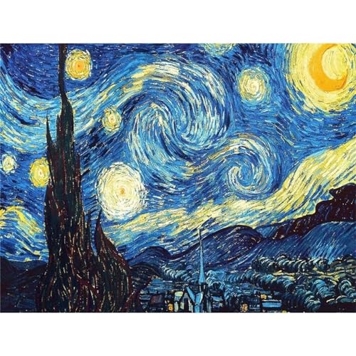 Diamond Painting Van Gogh Sternenhimmel, 5D Diamond Painting Erwachsene Kinder mit Diamond Painting Zubehör, Diamond-Painting bilder Round Full Drill Set mädchen Geschenk für Home Décor 70x100cm A10 von Funxer