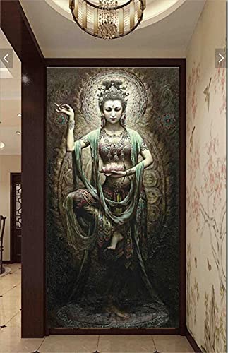 Groß Diamond Painting, DIY 5D Diamant Painting Bilder Buddha-Tanz, Full Diamant Malerei Kits Malen nach Zahlen Erwachsene/Kinder/Mädchen Geschenke Bastel Set, Home Room Decor Gemälde, 70x140 cm von Funxer