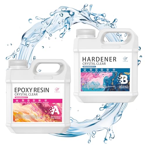 Epoxidharz set, 2L/68oz Clear Epoxidharz mit härter 1: 1 Verhältnis Glasklar Gießharz Set Ungiftiges Epoxy Resin für Kunstgießharz, Schmuckherstellung, Formen, DIY Crafts von Funxim