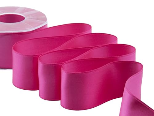 Furlanis Doppelsatinband, Fuchsia Pfingstrose, 48 mm x 25 m von Furlanis