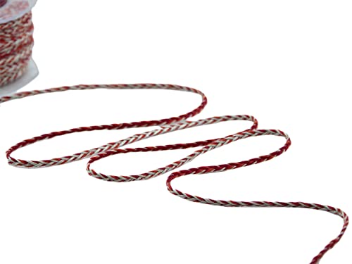 Furlanis F1100_25_31 Bandgeflecht Leinen, Geschenkband-Rot, 5 mm x 20 m, 9x9x6 cm von Furlanis