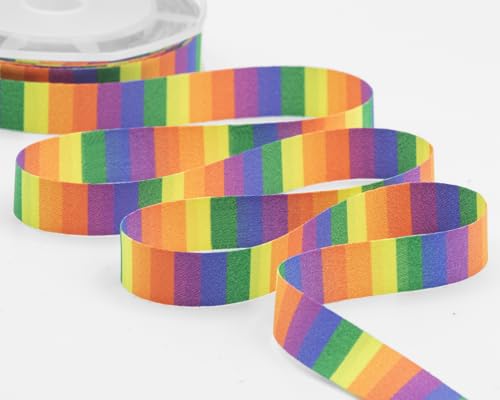 Furlanis - Regenbogen-Satin 16 mm, dekoratives Band für Verpackungen, Gastgeschenke, italienischer Stoff - mehrfarbig, 16 mm x 10 m von Furlanis