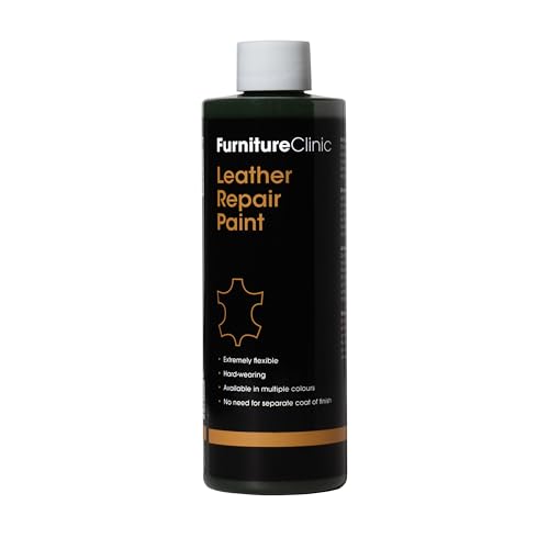 Furniture Clinic Lederreparatur-Farbe & Farbauffrischung | Selbstversiegelnder Lederfarbstoff für schnelle + einfache Ledersanierung | Ledersofas, Autositze, Lederschuhe (Kieferngrün, 250ml) von Furniture Clinic