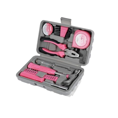 13/24-teiliges Haushaltsreparatur-Werkzeugset Mehrzweck-Handwerkzeugset in Rosa mit Aufbewahrungskoffer Robustes Hammer- und Schlüsselset(24Pcs) von Futaoo