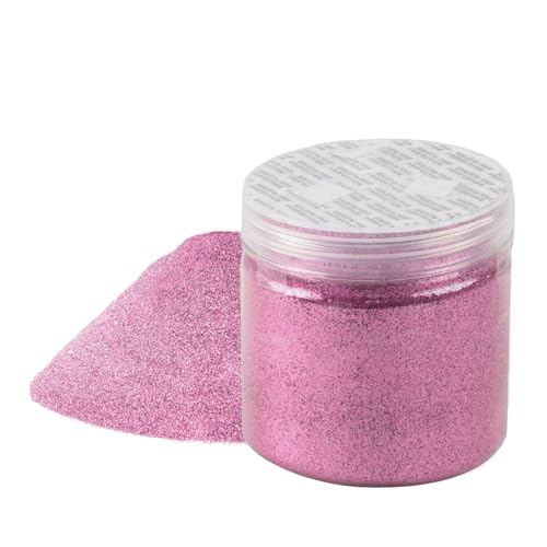 Rosa Glitzerpulver, Schimmernder Glitzerpuder, Glitzer-Pulver zum Basteln, Pink Glitter Fine, 0.2mm Fine Glitzerpulver, Basteln Glitzerpuder, 100g/3,53oz Feiner Pinkglitzer für Face Eye von Futuhada