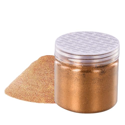 Roségold Glitzerpulver, Schimmernder Glitzerpuder, Glitzer-Pulver zum Basteln, Rose Gold Glitter Fine, 0.2mm Fine Glitzerpulver, Basteln Glitzerpuder, 100g/3,53oz Feiner Rose Goldglitzer für Face Eye von Futuhada