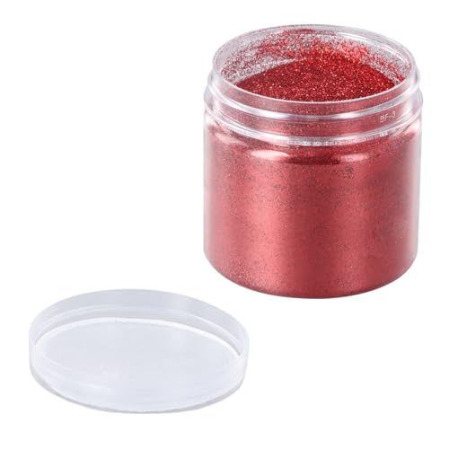 Rot Glitzerpulver, Schimmernder Glitzerpuder, Glitzer-Pulver zum Basteln, Red Glitter Fine, 0.2mm Fine Glitzerpulver, Basteln Glitzerpuder, 100 g/3,53 oz Feiner Rotglitzer für Haare Face Eye Nail von Futuhada