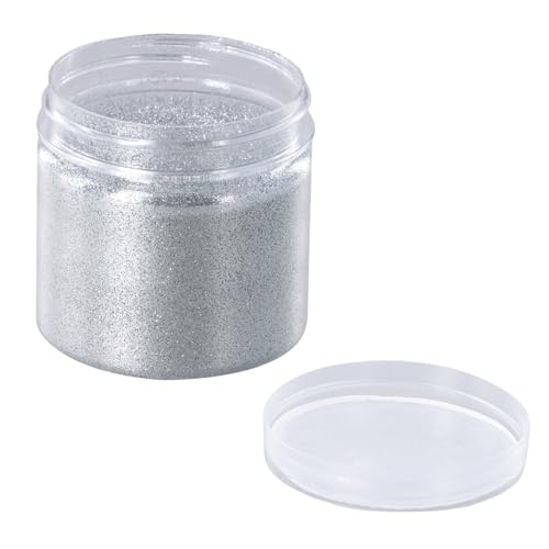 Silber Glitzerpulver, Schimmernder Glitzerpuder, Glitzer-Pulver zum Basteln, Silver Glitter Fine, 0.2mm Fine Glitzerpulver, Basteln Glitzerpuder, 100 g/3,53 oz Feiner Silberglitzer für Face Eye Nail von Futuhada