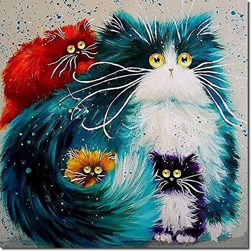 Fuumuui Malen Nach Zahlen Erwachsene und Kinder Anfänger Gemälde inklusive Pinsel und Acrylfarben 40 x 50 cm - Tiere, Katzen von Fuumuui