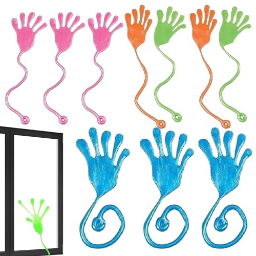 Fuuxtci Klebespielzeug für Wandwanderer, Klebespielzeug für Wandkletterer,10 Stück Hand-Fidget-Spielzeuge Wand-Fenster-Kletterer | Fensterkriecher mit klebrigen Händen, bunte Osterkörbchenfüller für von Fuuxtci